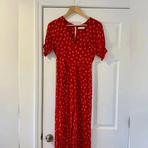 Faithfull The Brand Mallory Jumpsuit In Red Jeanne Print Size 4 - Picture 4 of 9